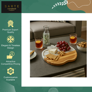 Fournisseur de Confiance Vendant les Meilleurs Plateaux de Service de Luxe pour la Décoration de la Maison et des Hôtels, Plateau en Marbre et Bois en Forme de Pomme en Gros à Vendre - Product Image 5