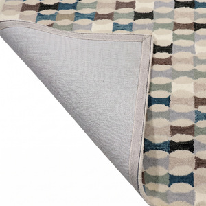 Tapis en laine à fines rayures horizontales multicolores, écologique, antidérapant, pour salon, chambre, hôtel et intérieurs de salle de bain - Product Image 6