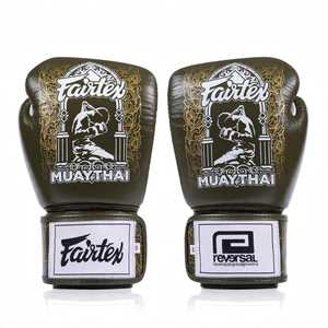 Dernier modèle de gants de boxe en cuir Fairtex couleur marron, à doigts entiers, avec fermetures auto-agrippantes réglables, pour le kick-boxing et les arts martiaux - Product Image 3
