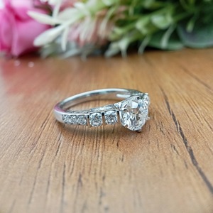 Customizable Trendy Design Solitaire Engagement Wedding <b>Ring</b> 100% VVS Moissanite 925 Sterling & 14K/18K <b>Gold</b> with Diamond Gift - Product Image 3