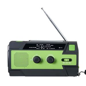 Radio meteorologica solare di emergenza da 4000 mAh con manovella, luce LED, allerta FM/AM/WB/NOAA, ricarica USB e allarme SOS - Product Image 1
