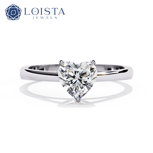 Anillo de compromiso con diamante cultivado en laboratorio de 2.0 quilates con certificado IGI, en forma de corazón, de oro macizo, anillo de propuesta con diamante cultivado en laboratorio. - Product Image 1