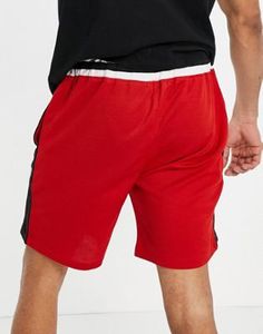 Pantalones Cortos Deportivos Rojos para Hombre con Rayas Laterales, Cintura con Cordón, Transpirables, Ropa Casual - Product Image 2