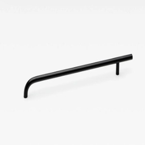 Poignée de meuble ronde en laiton massif pour portes d'armoires, poignée de barre minimaliste en métal noir pour tiroirs d'armoires - Product Image 2