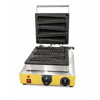 Machine à gaufres électrique professionnelle, 4 gaufres par lot, grille carrée classique, plaque antiadhésive en acier inoxydable, auto-nettoyante