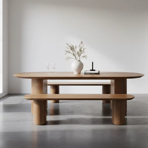 Banc en bois Yara, teck massif, design scandinave moderne minimaliste, banc de luxe fait à la main pour le salon - Product Image 1