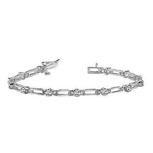 Pulsera de tenis para mujer con diamantes cultivados en laboratorio, engastados en punta, redondos, en oro blanco de 2.60 ct - Product Image 3