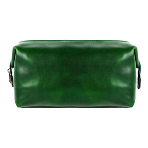 Sac de voyage et trousse de toilette vintage en cuir véritable imperméable pour homme avec fermeture éclair LYG-0001 - Product Image 1