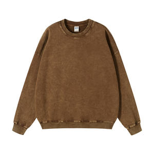 Hoodie en coton vintage délavé sur mesure pour fabricants de vêtements, coupe ample, 120 g/m², brodé, taille XL, uni, doublé pour l'hiver - Product Image 6