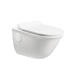 NIKE WC suspendu sans bride, monobloc en porcelaine, allongé, à siphon en S/P, réservoir encastré, chasse d'eau latérale, écologique - Product Image 1