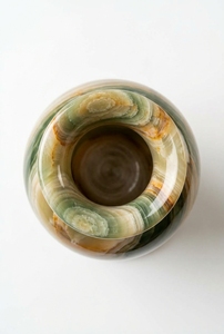 Vase à fleurs en onyx vert naturel, modèle classique fait main, pour remise de diplôme, Halloween, vente en gros, logo personnalisé, décoration intérieure - Product Image 2