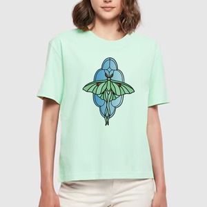 T-shirts à manches courtes légers de qualité supérieure pour femmes T-shirts vert clair en coton bio doux imprimé écologique - Product Image 1