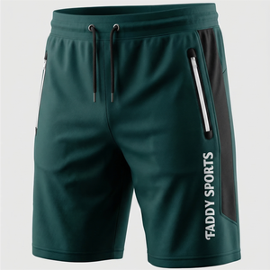 Shorts de course à séchage rapide pour hommes, respirants, pour la gym, le fitness, les entraînements sportifs, avec poches zippées et cordon de serrage, pour l'entraînement athlétique - Product Image 1