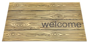 Tapete de Entrada de Goma Pintado con Diseño de Madera, Tapete Decorativo Antideslizante para Interiores y Exteriores - Product Image 1