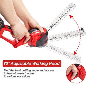 24V Cordless Handheld Hedge Trimmer 90 Degrees Cutting Angle 2Pcs Replaceable Blades Electric Shrub Trimmer for Grass Shear He - Product Image 4