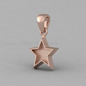 Pendentif étoile 10 mm en argent 925 plaqué or 18 carats fait main, avec sertissage vierge pour bijoux DIY souvenir lait maternel - Product Image 2