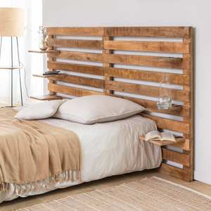 Tête de lit en bois Vandana Vista Prime avec étagère - Product Image 1