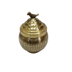 Caja de Almacenamiento Decorativa de Latón Hecha a Mano con Tapa Ornamentada, Tarro de Metal Estilo Vintage para Decoración del Hogar y Regalos - Product Image 5