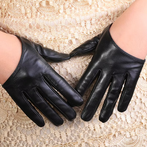 Women's Fashion Five-Finger Real Leather Half Gloves Leather Gloves With Elastic Cuffs Women's Winter Riding Gloves for Unisex - Product Image 3