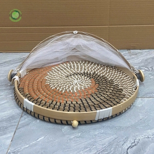 Seagrass food <b>cover</b> with swirling pattern Kitchenware and <b>table</b> decoration Wholesale eco-friendly Made in Viet Nam - Product Image 3