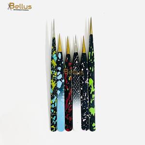 Bellus International Stainless Steel 6PCS <b>Lash</b> Tweezers Set Smooth Tip Powder Coated for Eyelash & Eyebrow OEM - Product Image 4