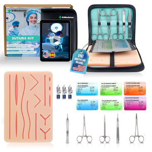 ชุดเครื่องมือผ่าตัดสแตนเลสคุณภาพพรีเมียม 5 ชิ้น ประกอบด้วย มีดผ่าตัด กรรไกร แหนบ เข็มคีบ และชุดเย็บแผล สำหรับใช้ในโรงพยาบาล - Product Image 1