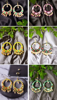 Boucles d'oreilles Jhumka indiennes Meenakari pour femmes, modernes, faites à la main, en métal, pour les fêtes, Diwali, fête des mères, cadeaux de fête, bijoux pour demoiselles d'honneur