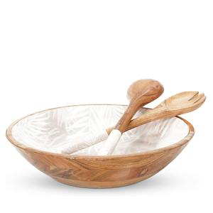 Tazón de Madera de Mango Hecho a Mano con Estampado Esmaltado para Ensaladas y Servir Alimentos, Tazón de Madera Ecológico, Artículo de Venta Caliente para Pedidos al por Mayor - Product Image 2