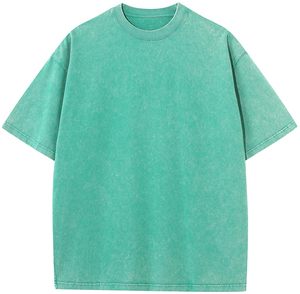 เสื้อยืดทรงใหญ่ ผ้าเจอร์ซีย์ ทรงบ็อกซี่ ฟอกสีสไตล์วินเทจ ใส่สบาย ทรงโอเวอร์ไซส์ ความยาวปกติ สีพื้น - Product Image 6