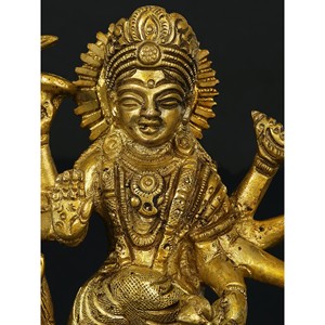Catégorie de Produits Statue Durga de déesse mère de 4 pouces en laiton fabriquée en Inde pour offrir une sculpture - Product Image 4