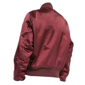 Custom <b>Maroon</b> Men's MA-1 Flight Bomber Jacket Waterproof Nylon Padded Winter <b>Coat</b> Windbreaker Unisex Varsity Baseball Jacket - Product Image 2