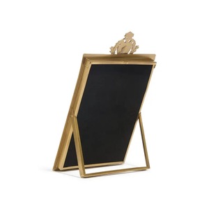 Slim Brass <b>Rectangular</b> <b>Mirror</b> Frame Tabletop Vertical Reflective Metal Decor Modern Geometric Gold Metal Glass Photo Frame - Product Image 2