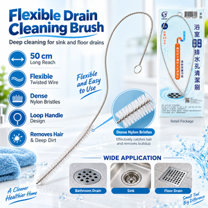 Premium sink cleaning tool flexible nylon scrubber drain scrub <b>brush</b> - Product Image 3