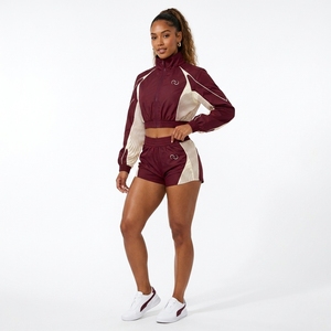 Ensembles 2 Pièces Tendance pour Femmes : Vêtements de Sport en Gros, Short Taille Haute et Veste Courte Zippée, Survêtement Athlétique Personnalisé pour la Gym - Product Image 3