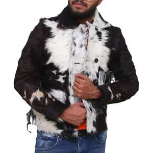 Veste en cuir de vachette de qualité supérieure pour homme, style motard, hiver, avec fermeture éclair, logo sur le devant, respirante et écologique, séchage rapide - Product Image 4