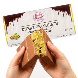 Chocolate con Pistacho de Dubái de Alta Calidad a Precio de Fábrica, 190 GR, Barra de Chocolate con Leche y Kunafa, Chocolate Viral en TikTok - Product Image 1