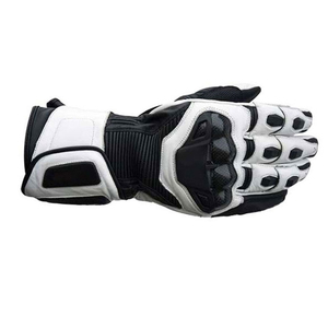 Motorcycle <b>Gloves</b> <b>Black</b> White <b>Leather</b> Wrist-Length Breathable Sporty Style Cycling Spring Autumn Polyester Lining Motorcycle <b>men</b> - Product Image 2