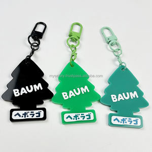 Llavero de acrílico vintage personalizado con forma de árbol pequeño, para hotel y motel, con grabado resistente, de moda y personalizado, con MOQ bajo. - Product Image 2