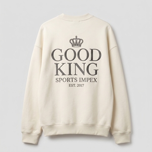 เสื้อสเวตเชิ้ตคอกลมทรงโอเวอร์ไซส์สำหรับผู้ชาย ผ้าคอตตอน ปักโลโก้ตามสั่ง สไตล์ลำลองแนวสตรีทแวร์ - Product Image 2