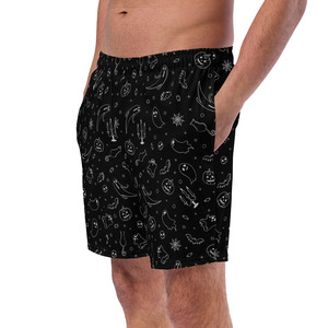 Shorts de sport en mesh pour homme, noirs, personnalisés, avec motif Halloween, imprimé fantôme et citrouille - Product Image 4