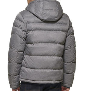 Veste matelassée imperméable de qualité supérieure avec fermeture éclair, entièrement personnalisable, chaude pour l'hiver, style urbain, délavée, pour homme, à col montant et à capuche - Product Image 3