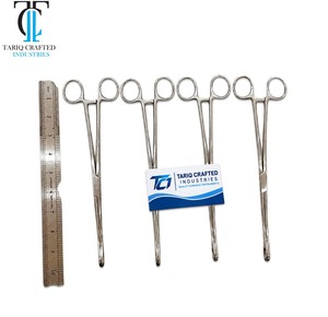 2. Pinces de maintien professionnelles Foerster en acier inoxydable, droites et courbées, à pointe annulaire, pour pansements chirurgicaux - Product Image 4