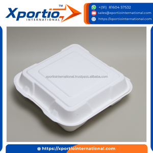 Caja de bagazo resistente al aceite para alimentos, tipo clamshell, de fabricante indio, 6/8/9 pulgadas, paquetes a granel, para hamburguesas y comidas - Product Image 2