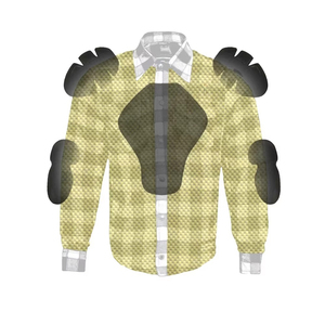 Chaqueta de Franela Protectora Blanca y Negra para Motocicleta y Camisa de Montar con Armadura de Nivel 2 y Camisa de Franela Resistente a la Abrasión para Hombre - Product Image 3