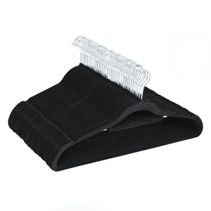 Cintre de luxe en velours couleur personnalisée, écologique, fabriqué avec précision, 42 cm, antidérapant, pour adulte, résistant au vent, en plastique, pour armoire - Product Image 1