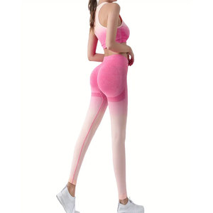 Best Design Women's Yoga <b>Leggings</b> Set Mid Waist <b>Ankle</b>-<b>Length</b> Vintage Sporty Knitted Nylon Spandex Stretch Breathable Quick Dry - Product Image 5