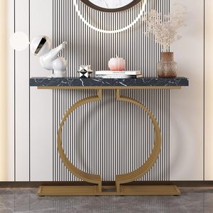 Tribesigns Modern <b>Console</b> <b>Table</b> with Gold Base, 40 inch Geometric Entryway Sofa <b>Table</b> Narrow Long, Contemporary Accent <b>Table</b> - Product Image 4
