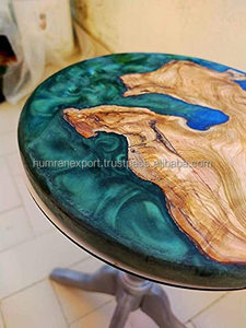 Mesa de Comedor Redonda Moderna con Diseño de Río de Madera, Resina Epoxi de Lujo, Uso en Hoteles para Salones de Comedor, Exportada de la India, Humran Export - Product Image 2