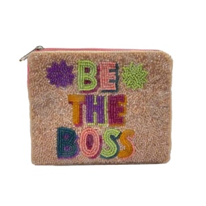 BE THE BOSS, monedero con cuentas de semillas, hermoso monedero con cuentas personalizado para mujer, monedero de moda con - Product Image 1