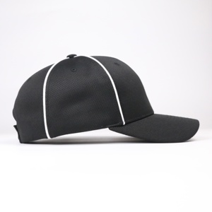 <b>Black</b> 5-Panel Trucker <b>Baseball</b> <b>Cap</b> White Contrast Stitching Unisex Mesh Fit Casual Breathable Waterproof Hat for Adults Custom - Product Image 2